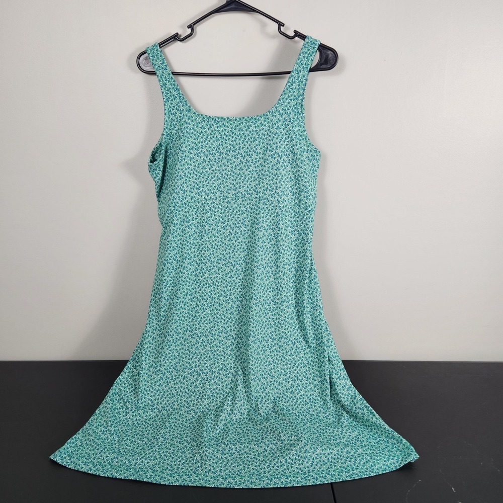 Columbia Omni-Freeze Green Lighthouse Cooling Dress Womens Large PFG A-Line